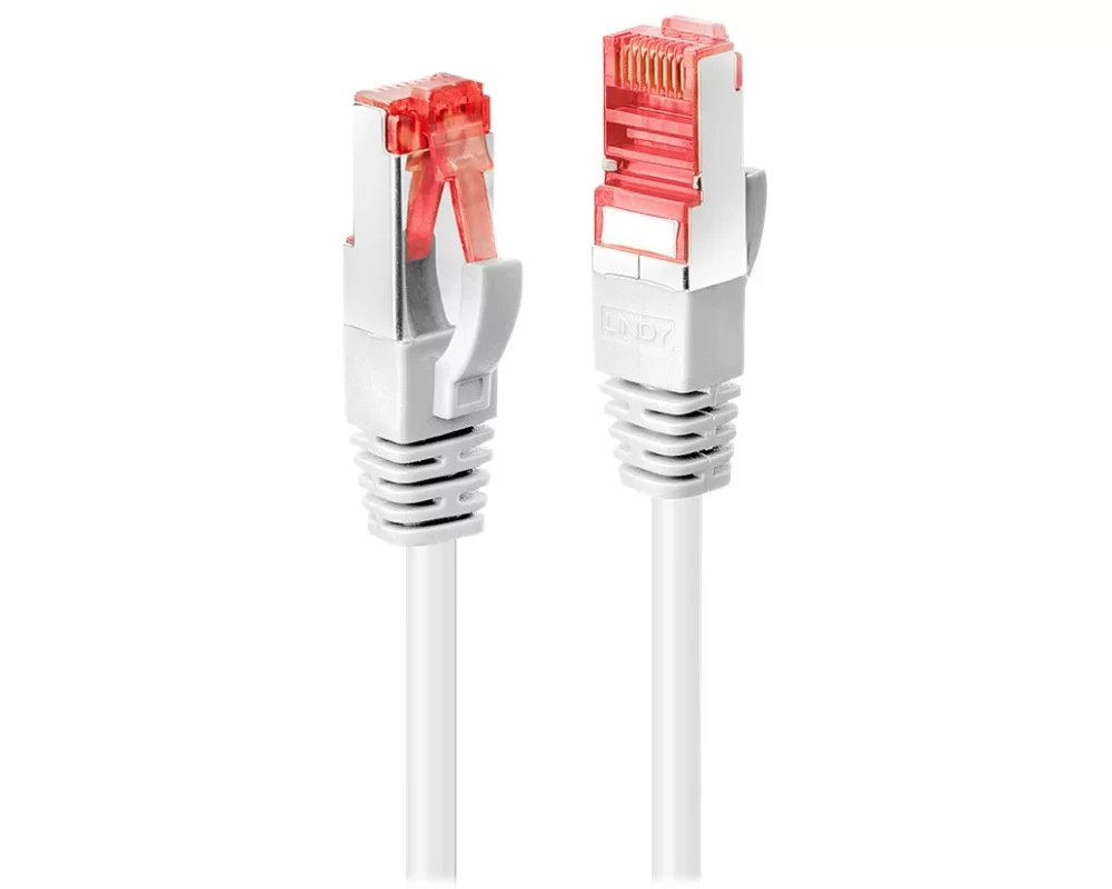 LINDY Patch Cable, Cat6, S/FTP, RJ45-RJ45, 1,5m, white
