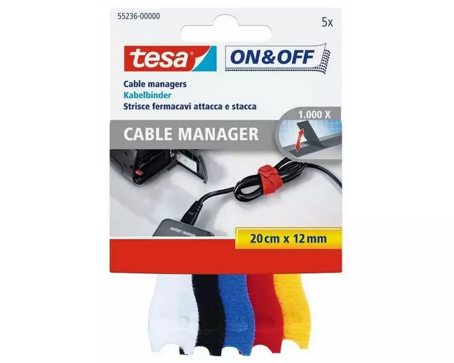 tesa on&off Cabel Manager 5 Stück