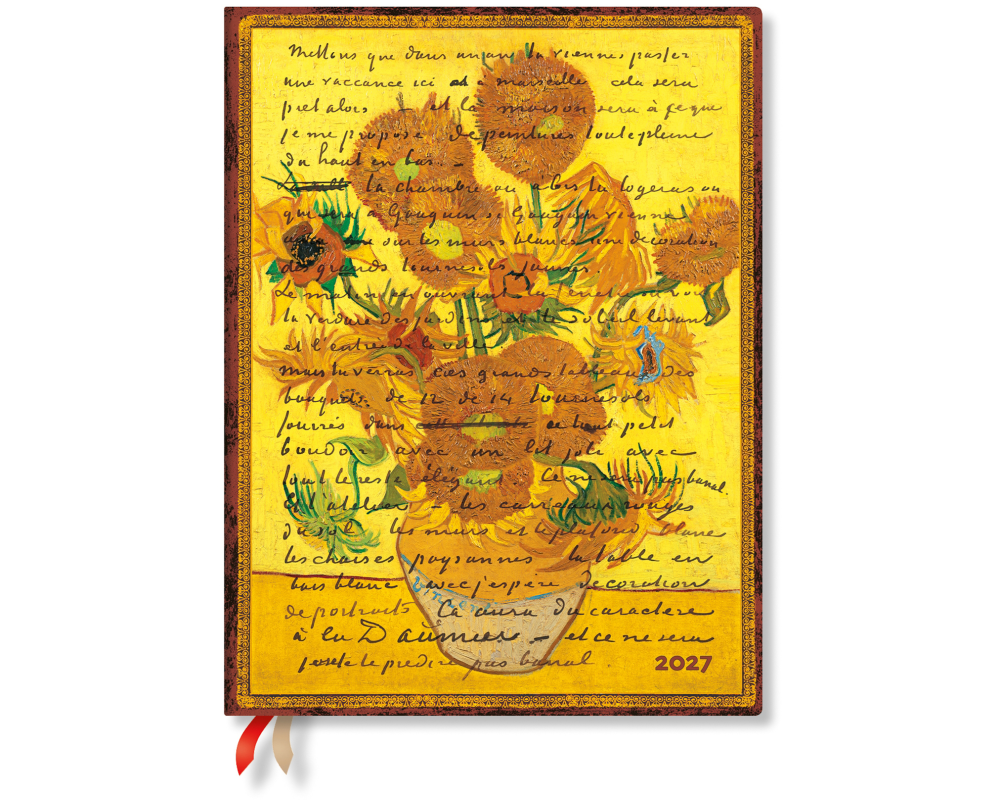 PAPERBLANKS Agenda Sonnenblumen 2027 DD1830-9 1W/2S VER Ultra HC DE 18x23cm
