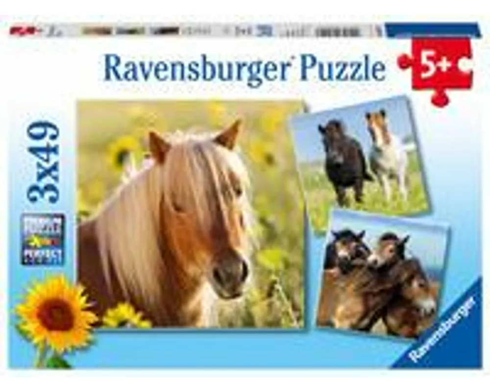 Kinderpuzzle 3x49 Teile - Liebe Pferde