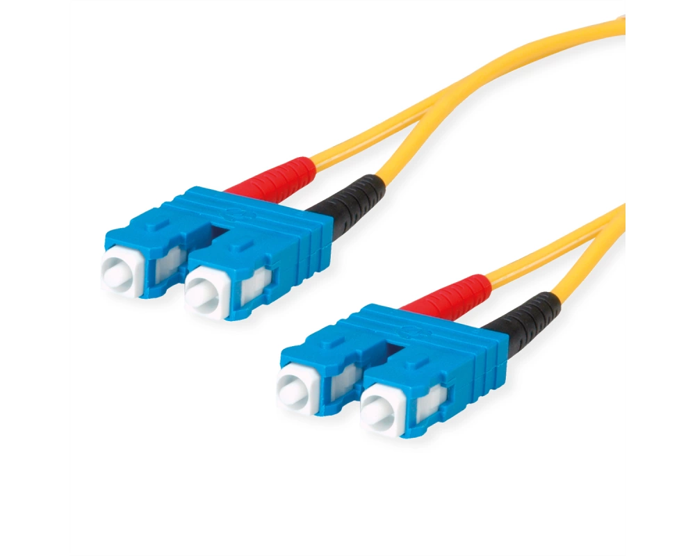 TELEGÄRTNER LWL Rangierkabel 2x E9/125 OS2, 1x SC Duplex - 1x SC Duplex, gelb, 2 m