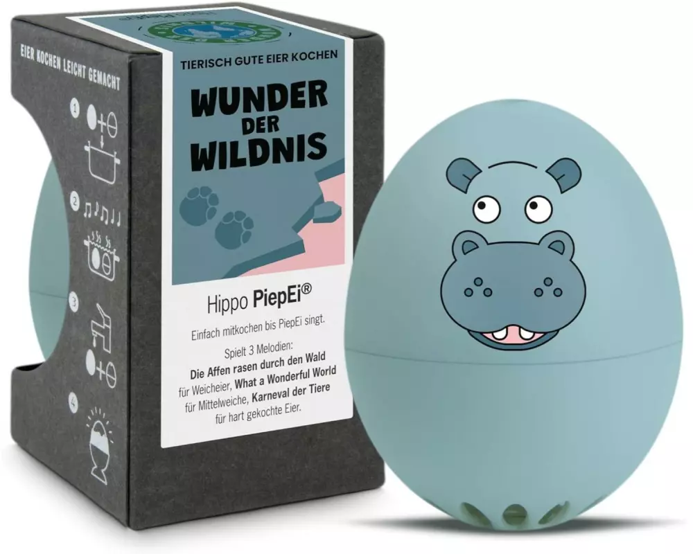 PiepEi Küchentimer Singende Eieruhr Hippo, Blau
