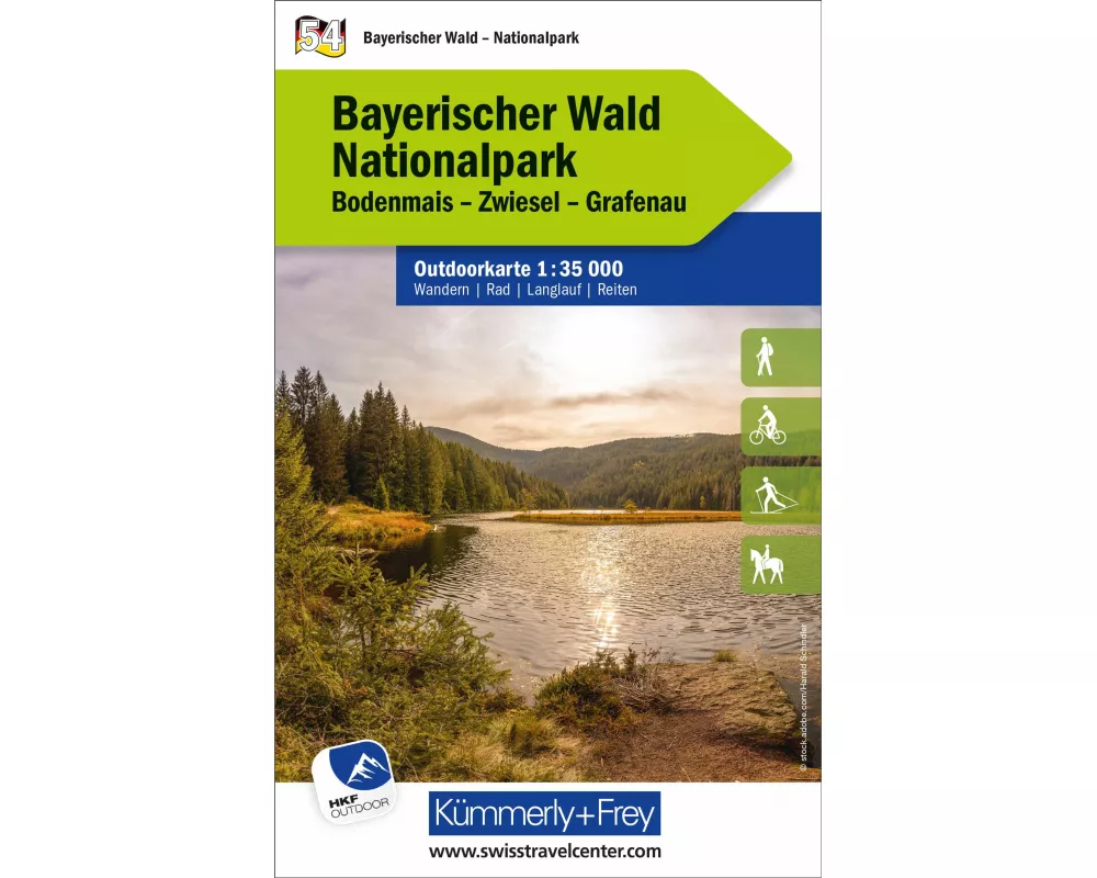 Kümmerly+Frey Outdoorkarte Deutschland 54 Nationalpark Bayerischer Wald 1:35.000