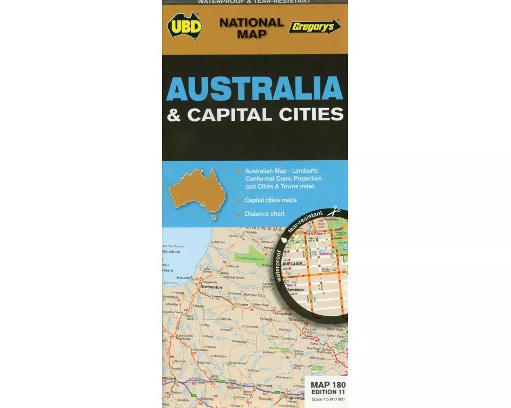 Australia & Cities Map 180 11th ed (waterproof)