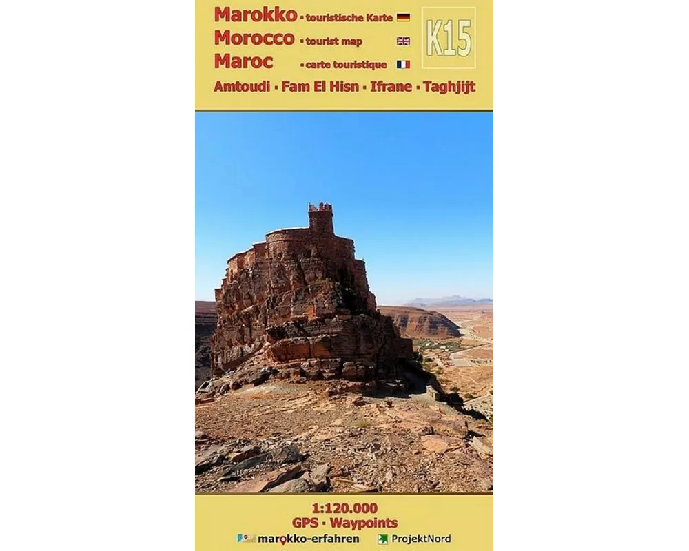 K15: Amtoudi - Fam El Hisn - Ifrane - Taghjijt 1:120.000 + GPS-Waypoints
