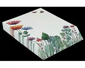 Notizblock - Notizzettel. Schrägschnittblock -Blumenwiese / blanko