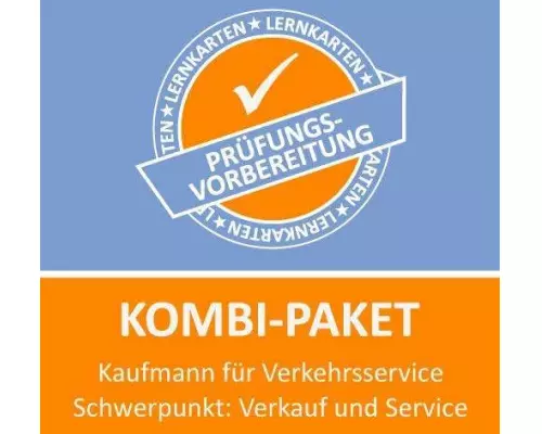 Kombi-Paket Kauffrau für Verkehrsservice Schwerpunkt Verkauf und Service Lernkarten