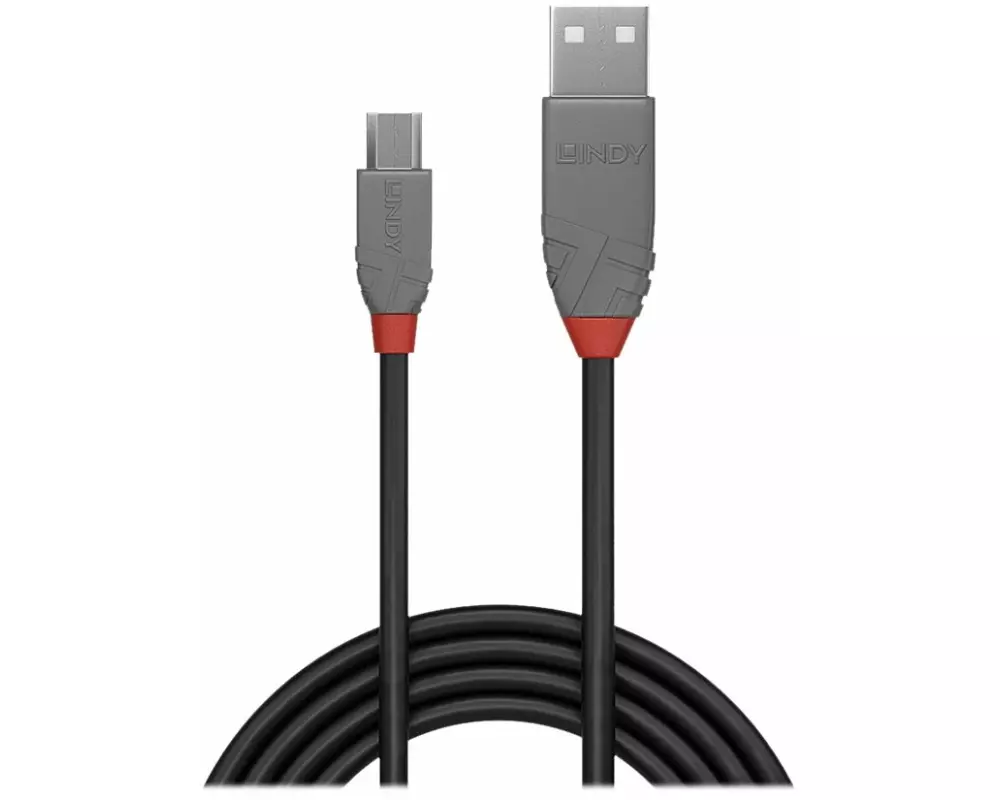 LINDY Anthra Line USB Cable, USB 2.0, USB/A-MicroB M-M, 1m
