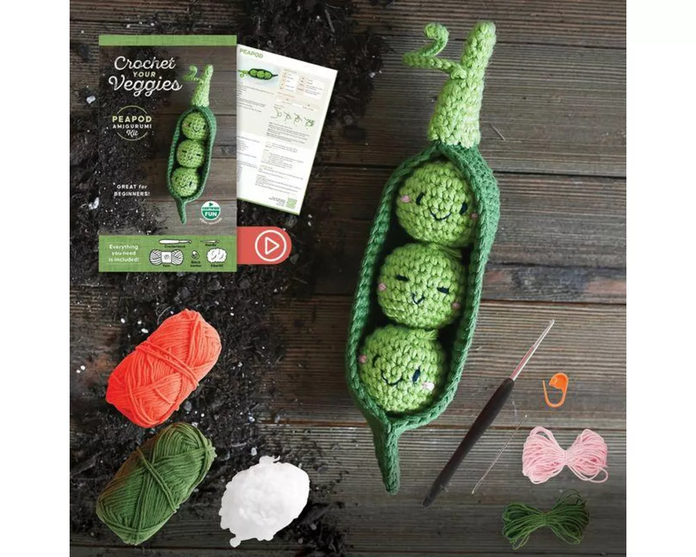 Crochet Your Veggies Amigurumi Kit Peapod