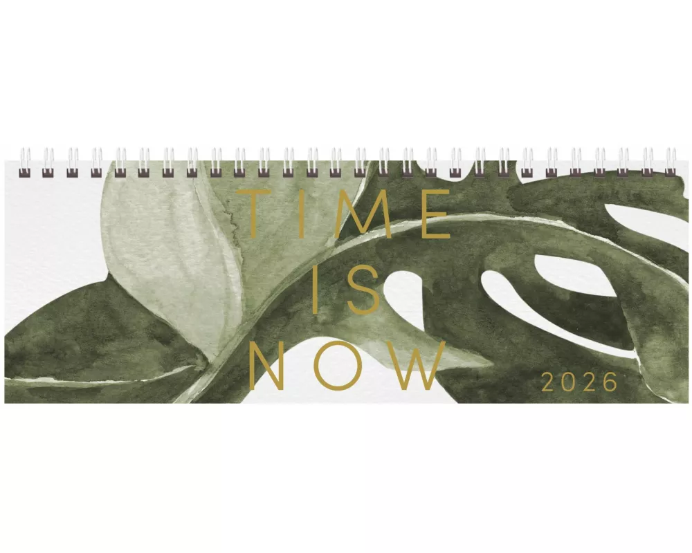 Tischquerkalender Time is now 2026