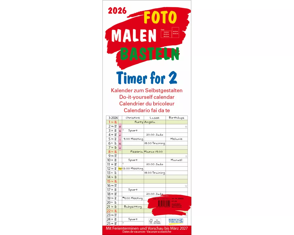 Foto-Malen-Basteln Timer for 2 2026