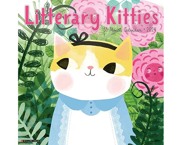 Litterary Kitties 2024 12 X 12 Wall Calendar