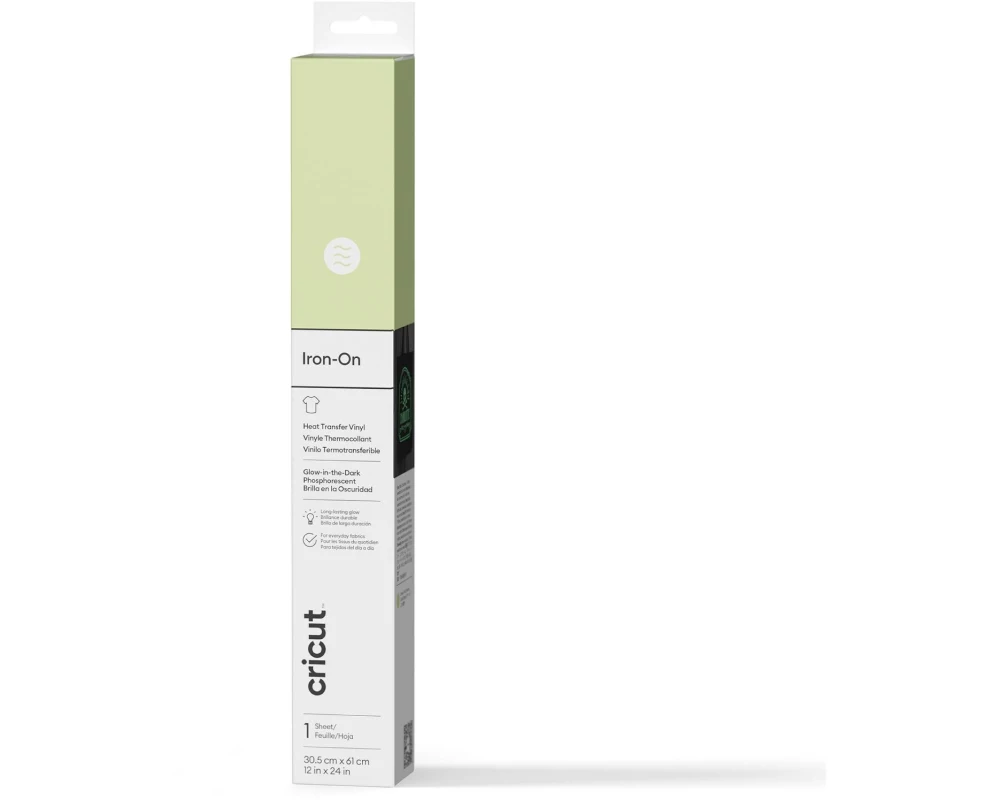 Cricut Aufbügelfolie Glow in the Dark 30.5 x 61 cm, Grün