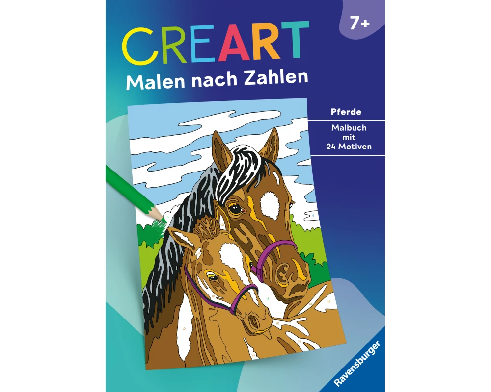 CreArt Malen nach Zahlen ab 7: Pferde
