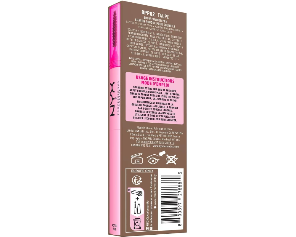 NYX Professional Makeup Augenbrauenstift Fluff and Snatch 02 Taupe