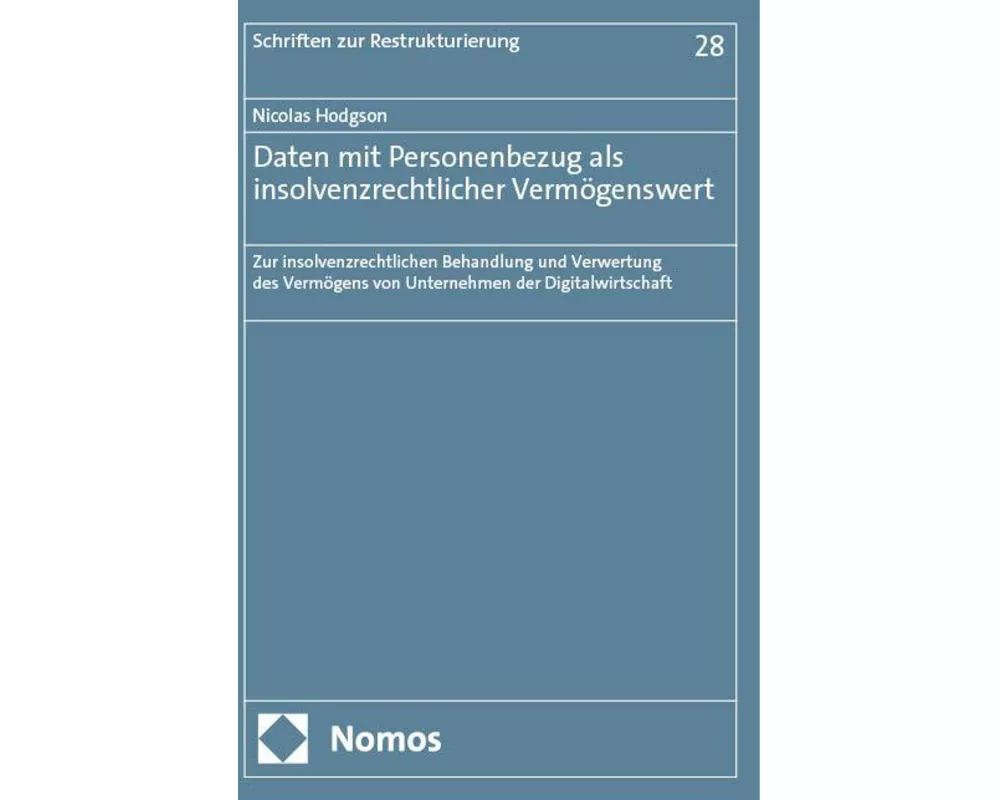 Daten mit Personenbezug als insolvenzrechtlicher Vermögenswert