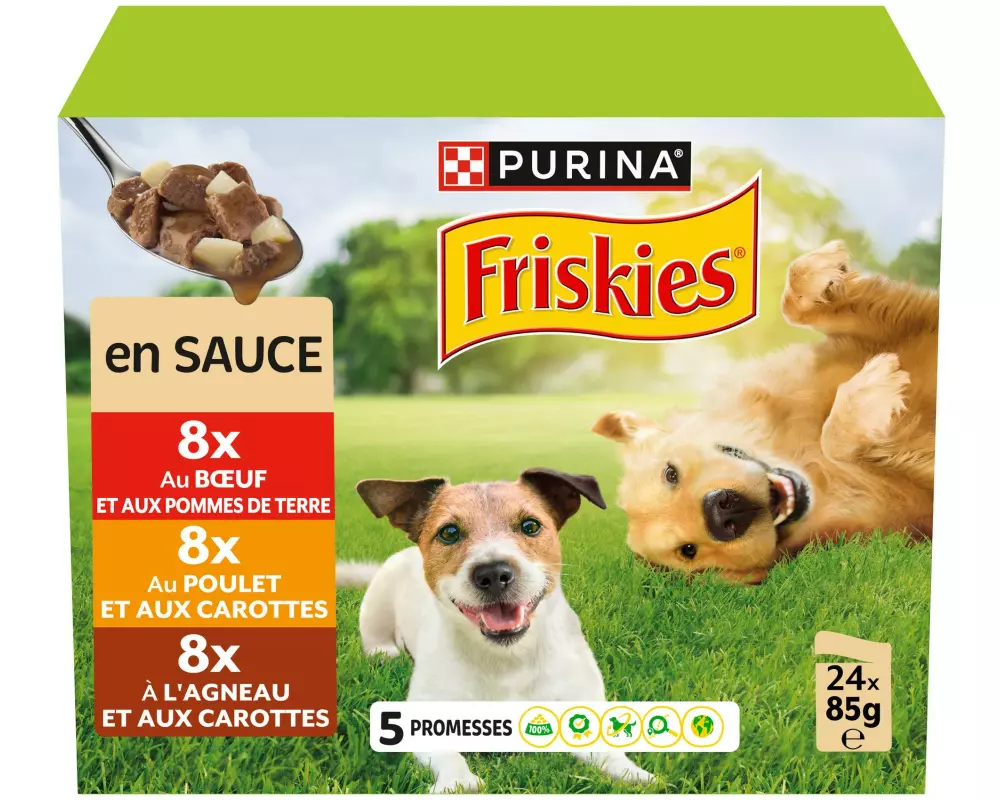 Purina Friskies Nassfutter Adult mit Rind, Huhn, Lamm in Sauce 24 x 85 g