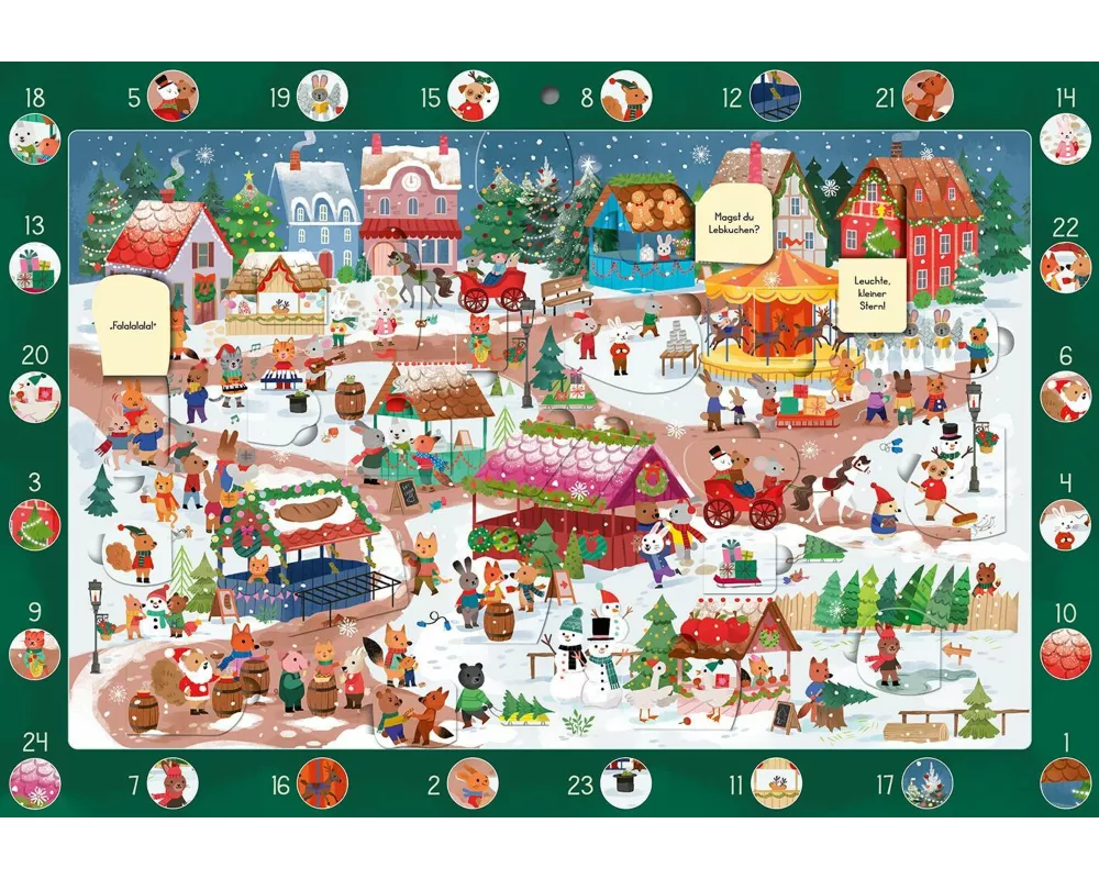 Mein Wimmel-Adventskalender: Auf dem Weihnachtsmarkt