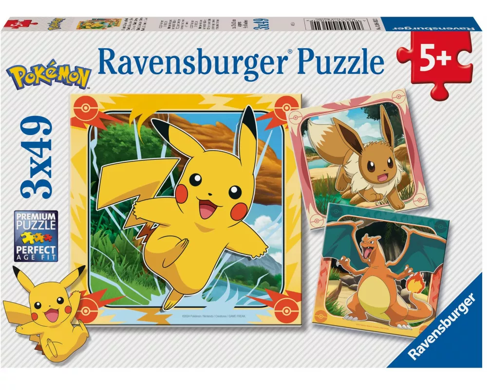 Kinderpuzzle 3x49 Teile - Pokémon - Pokémon