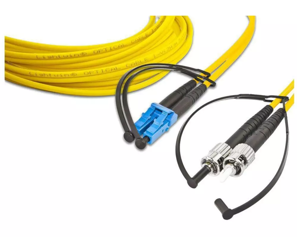Lightwin LWL-Patchkabel Singlemode LC – ST, OS2, Duplex, 10 m