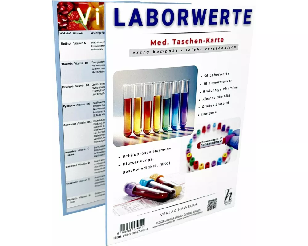 Laborwerte - extra kompakt & leicht verständlich - Faltkarte A6 - Patienten-Ratgeber & Fachliteratur