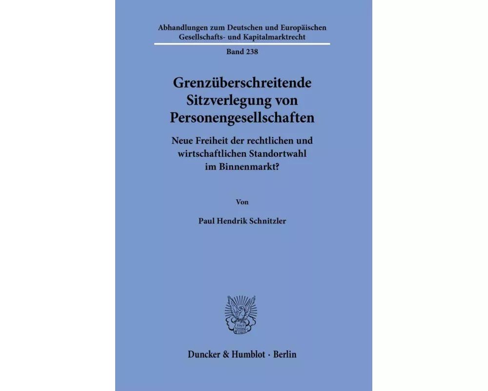 Grenzüberschreitende Sitzverlegung von Personengesellschaften