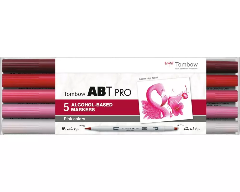 Tombow Brushpen Pink Colors, Box, 5er-Set