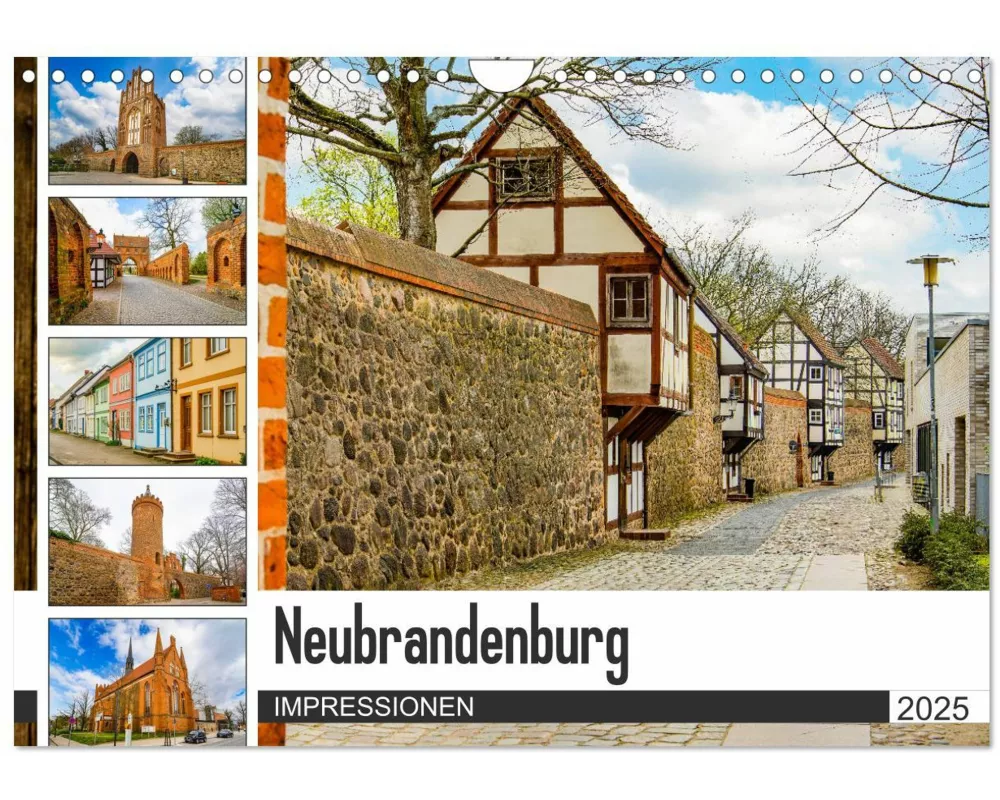 Neubrandenburg Impressionen (Wandkalender 2025 DIN A4 quer), CALVENDO Monatskalender