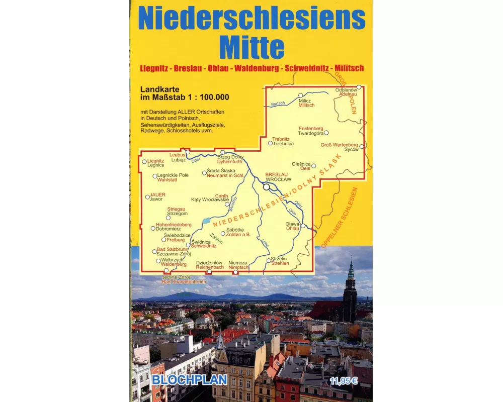 Landkarte Niederschlesiens Mitte