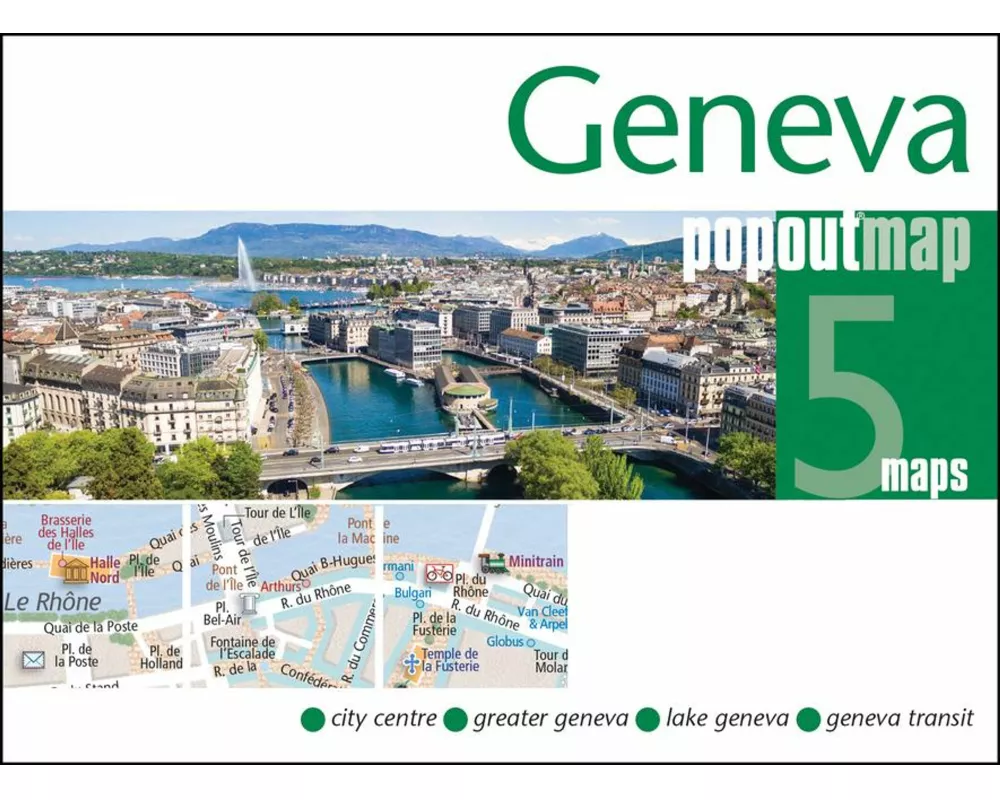 Geneva PopOut Map - pocket size, pop up, street map of Geneva
