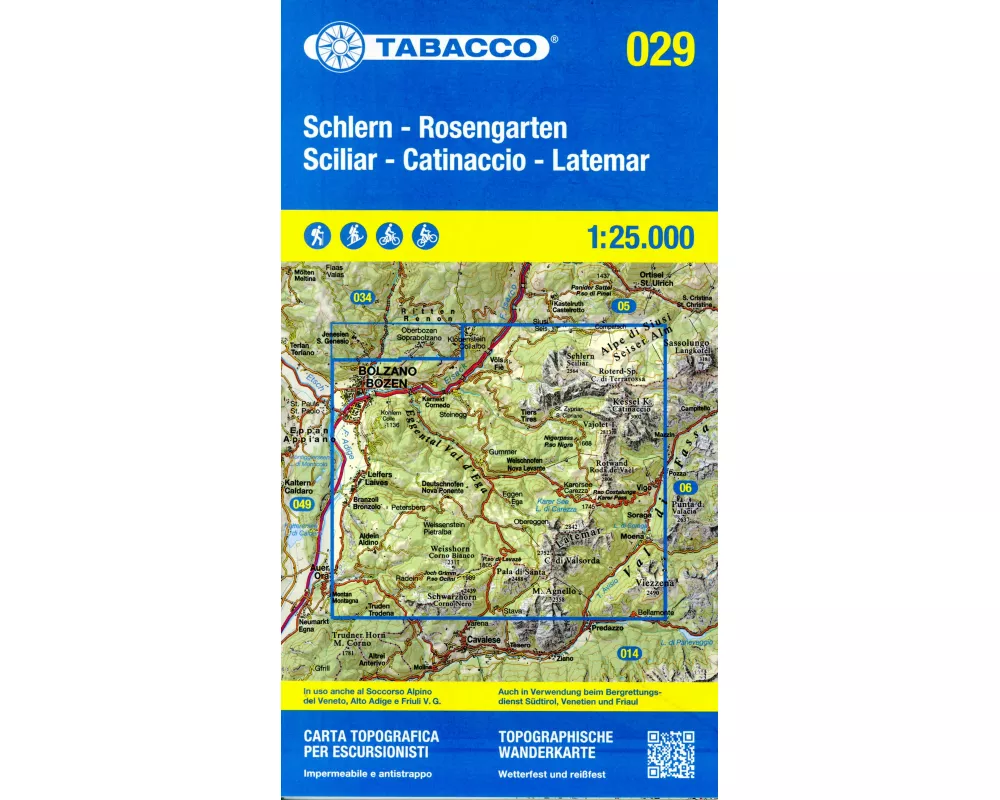 Tabacco Wandern 1 : 25 000 Schlern Rosengarten