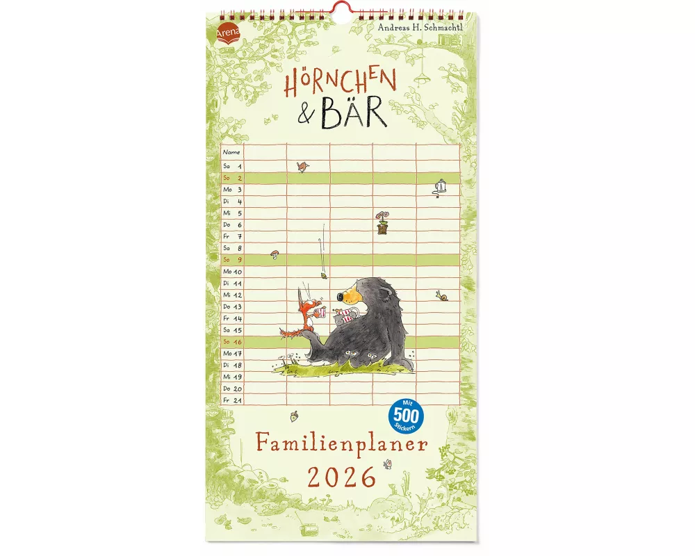 Hörnchen & Bär. Familienplaner 2026