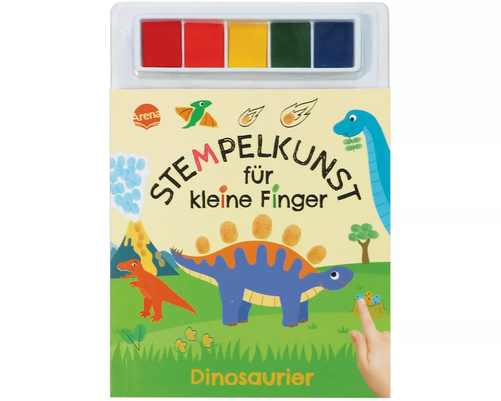 Stempelkunst für kleine Finger. Dinosaurier