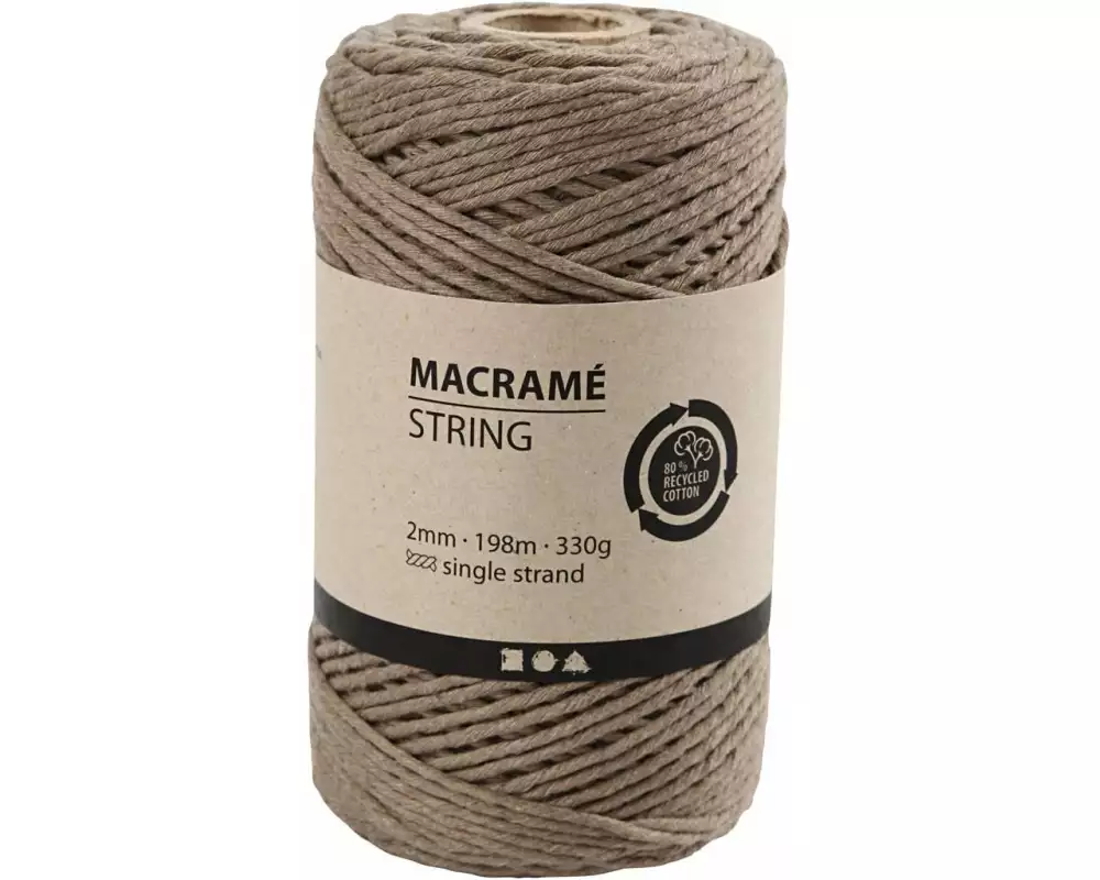 Creativ Company Baumwollgarn Makramé 330 g, Hellbraun