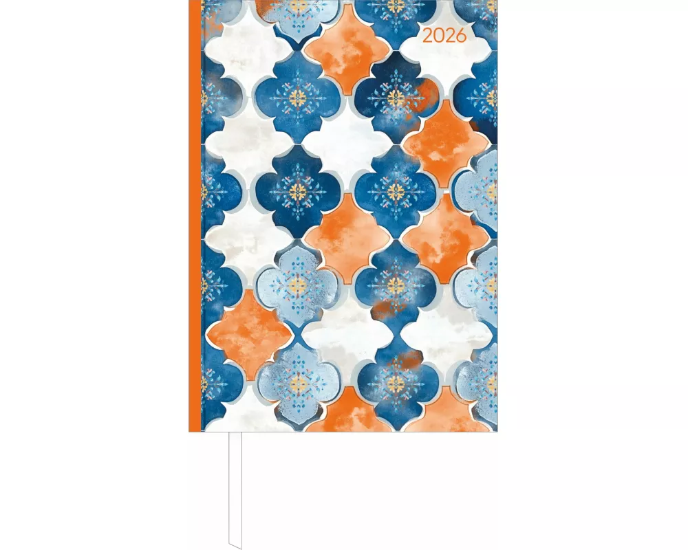 Alpha Edition - Buchkalender Style Oriental A5 2026 – Büro- & Cheftimer A5 (ca. 15×21 cm) 1 Tag/Seite mit robustem Hardcover, Zeiteinteilung & vielen