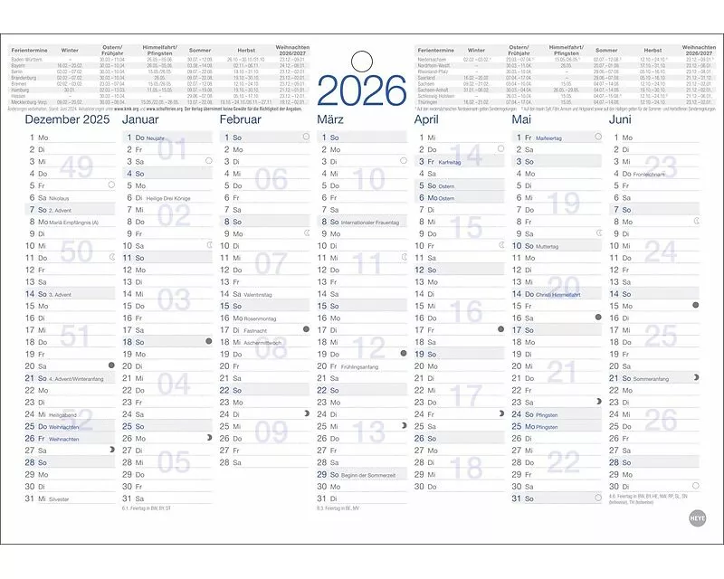 Tafelkalender A5 2026