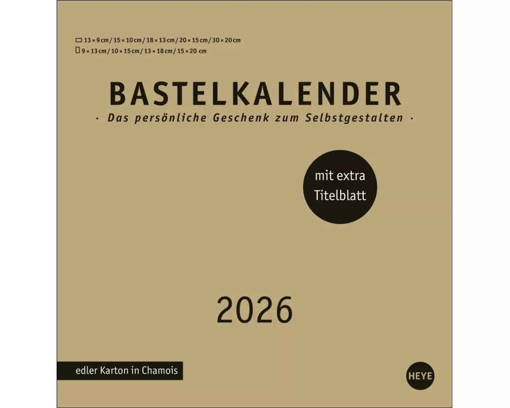 Premium-Bastelkalender gold groß 2026