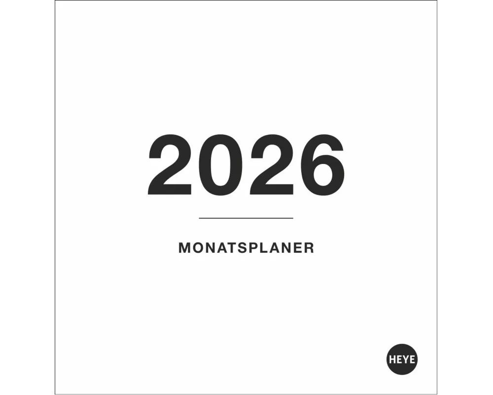 Black&White Monatsplaner zum Aufstellen 2026