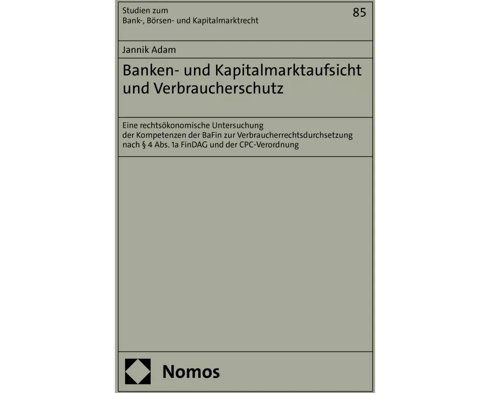 Banken- und Kapitalmarktaufsicht und Verbraucherschutz