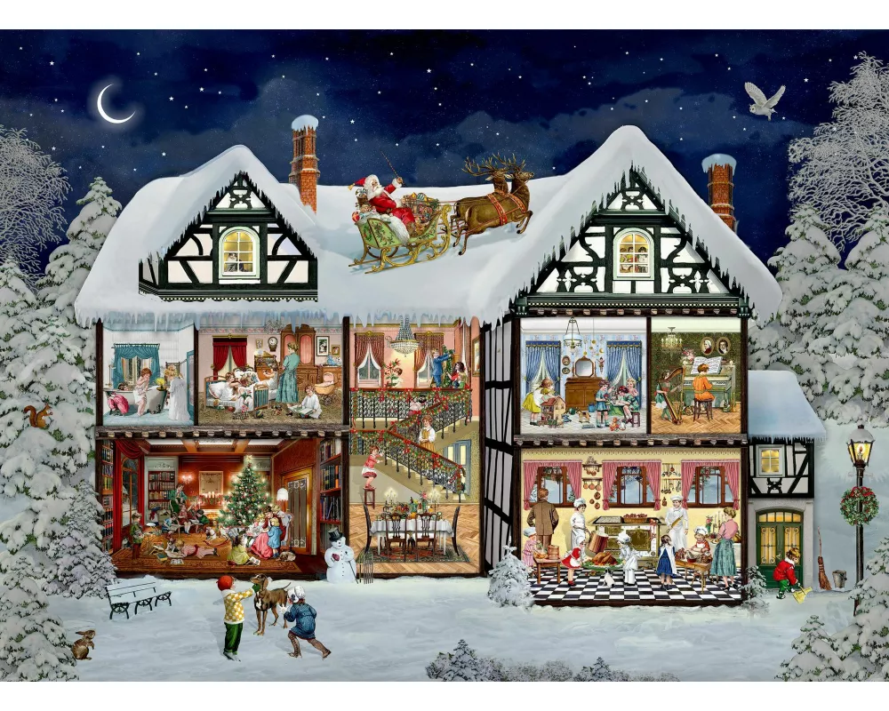A3-Wand-Adventskalender - Im Adventshaus