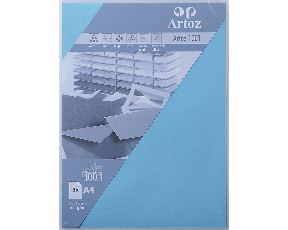 ARTOZ Papier 1001 A4 107796143 100g, azur 5 Blatt