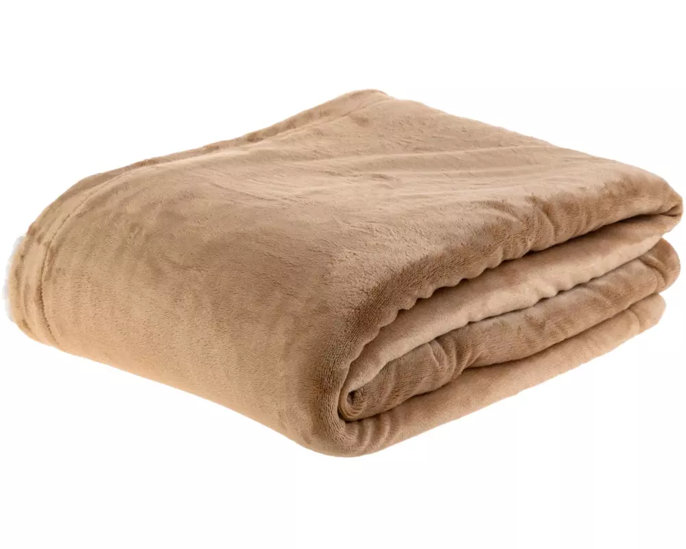 COCON Decke Fleece Sherpa 150 x 200 cm, Taupe-Weiss