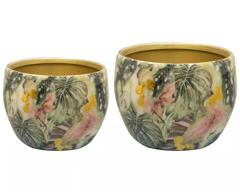 CHALET Blumentopf Monstera mystery, 9 x 9 x 7 cm, 2er-Set