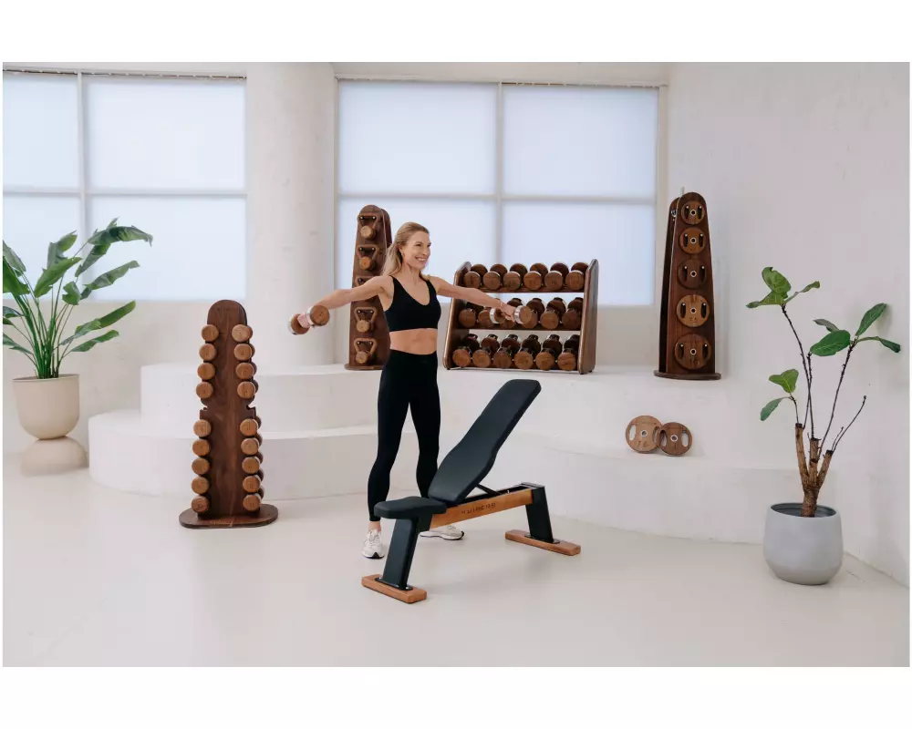 Kuipers Fitness Verstellbare Vollholz-Hantelbank
