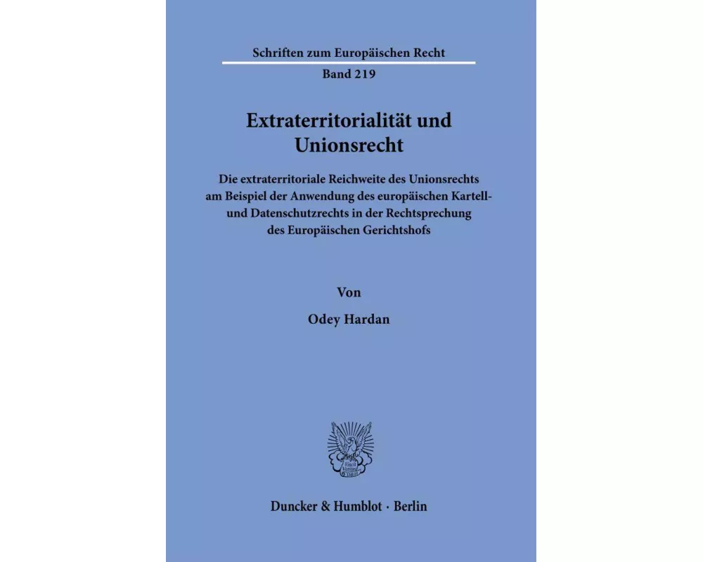 Extraterritorialität und Unionsrecht