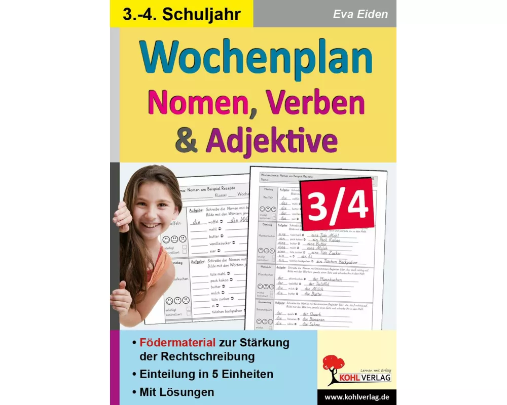 Wochenplan Nomen, Verben & Adjektive