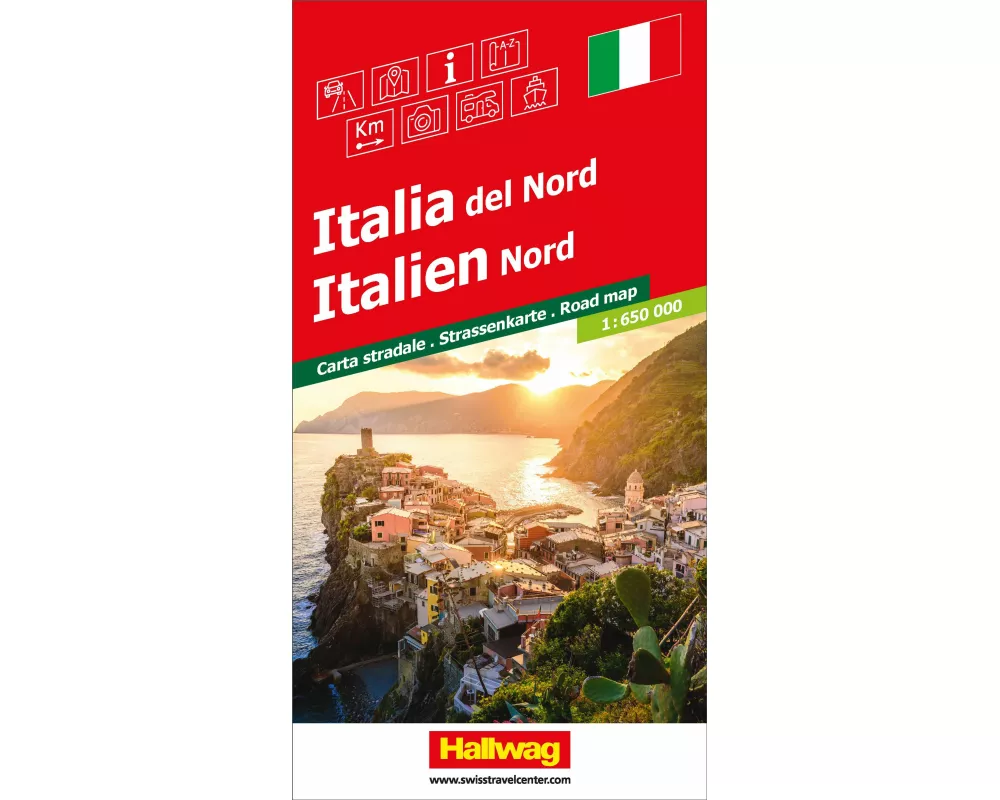 Hallwag Strassenkarte Italien Nord 1:650.000