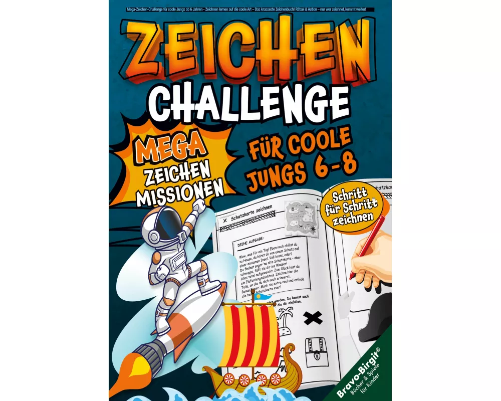 Mega-Zeichen-Challenge für coole Jungs ab 6 Jahren