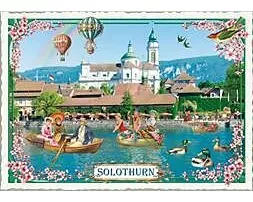 Städte-Postkarte. Sweet Memories Cities / Solothurn - St.Ursenkathedrale / quer