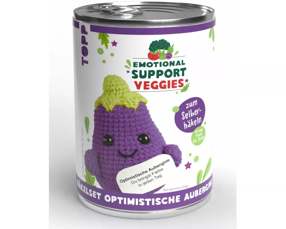 Emotional Support Veggies Häkelset Aubergine